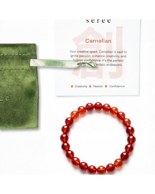 seree Red Manifest Confidence Crystal Beaded Bracelet