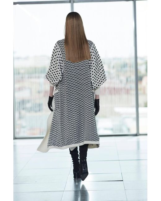 The Extreme Collection White Neutrals Ivory Organic Wool And Alpaca Knit Long Cardigan