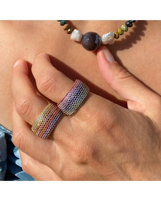 Native Gem Multicolor Billionaire Ring- Blossom