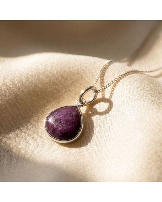Harfi Purple Ruby July Birthstone Sterling Heart Pendant Necklace