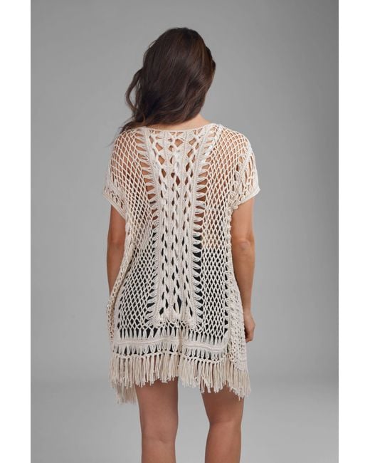 Saachi Natural Moondial Crochet Kimono