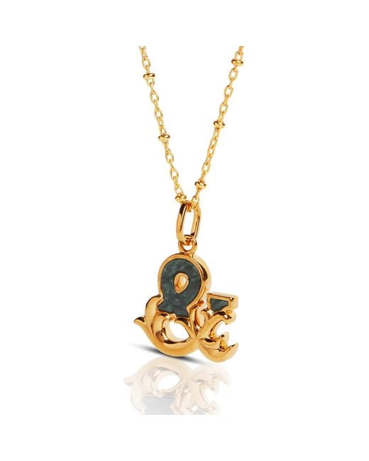 Kasun Metallic Plated & Initial Necklace With Marble