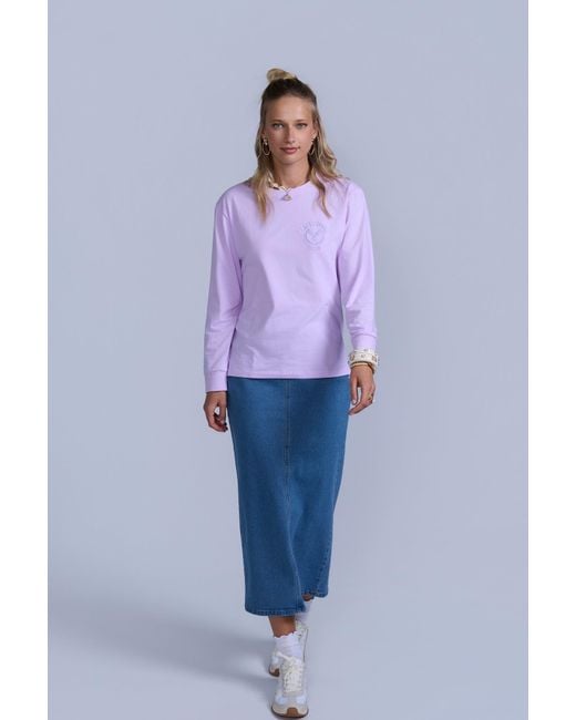 Rave on Trend Blue Horsebit Denim Skirt
