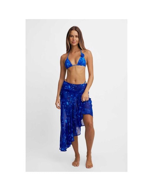 Blackbough Swim Blue Phoebe Asymmetrical Skirt Cyanotype