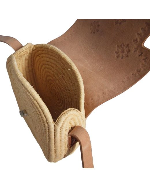 Berber Leather Brown Neutrals The Safi Rattan Round Bag