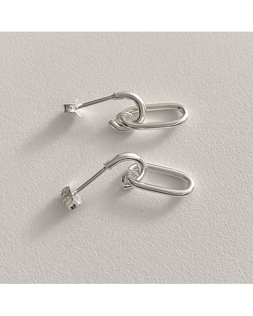 Cote Cache Metallic Oval Chain Link Drop Earrings