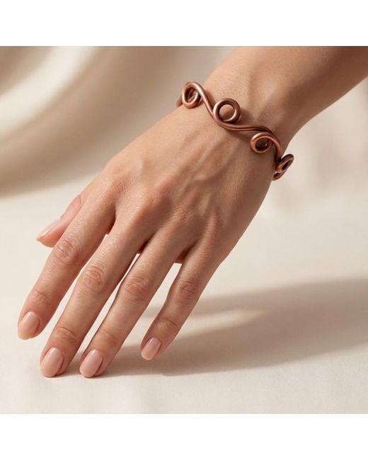 Anatoliacraft Brown Twisted Copper Sculptural Cuff Bracelet