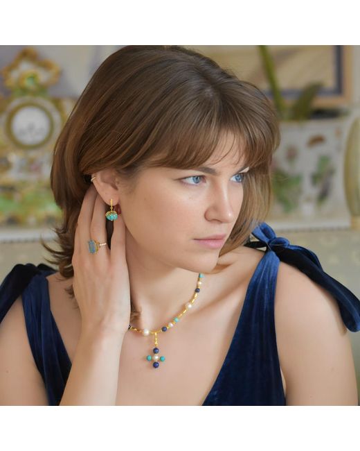 GEM BAZAAR Metallic Delft Necklace