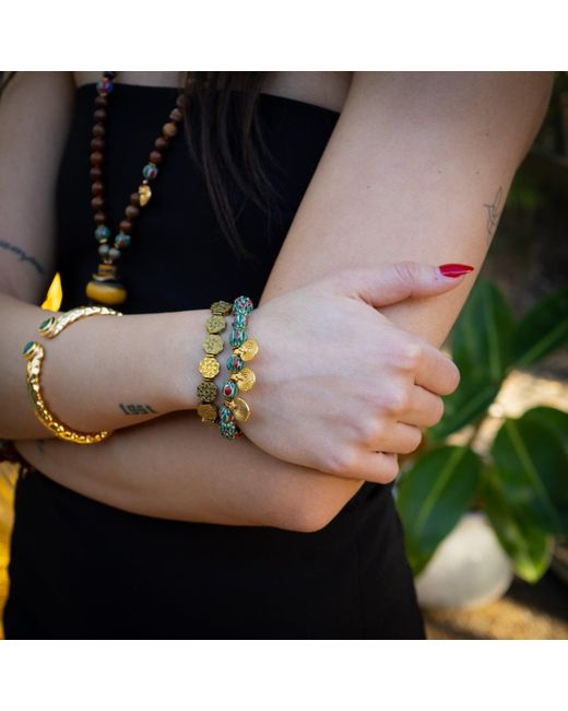 Ebru Jewelry Metallic Mystic Motion Spiral & Hematite Boho Bracelet Set