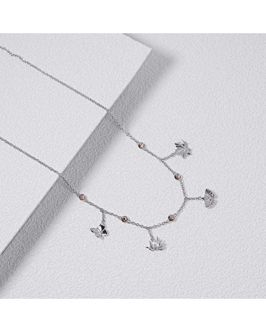 Far East Jewelry Metallic Handcrafted & Crystal Autumn Sound Necklace