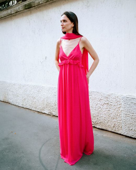 NEVA Purple Aveline Floral Empire Maxi Dress