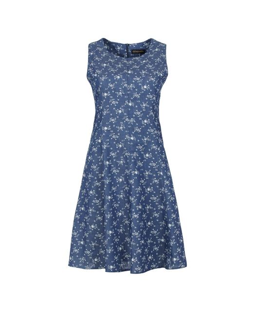 Conquista Blue Floral Cloche Dress