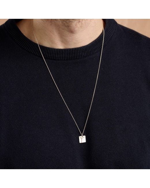 Posh Totty Designs Metallic Sterling Square Kintsugi Pendant Necklace for men