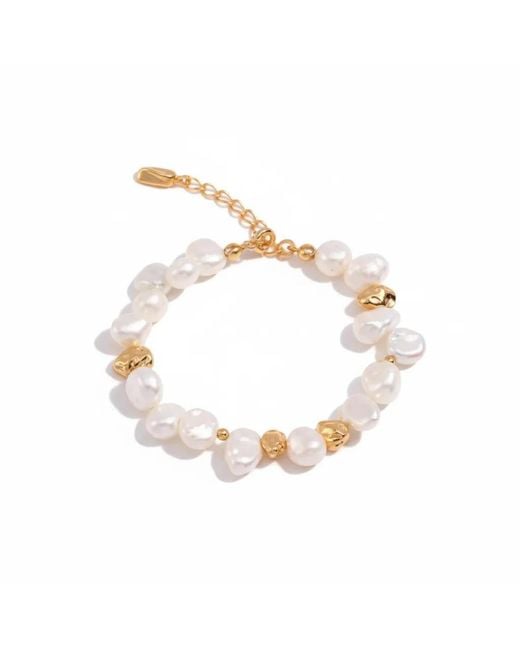 Angel Barocco Metallic Natural Pearl Bracelet