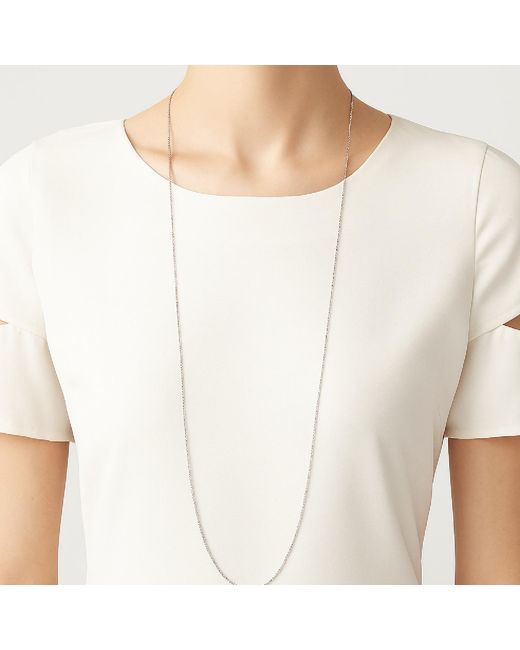 Unaloe White Luminous Long Sterling Chain Necklace – Minimalist Layering Jewelry For