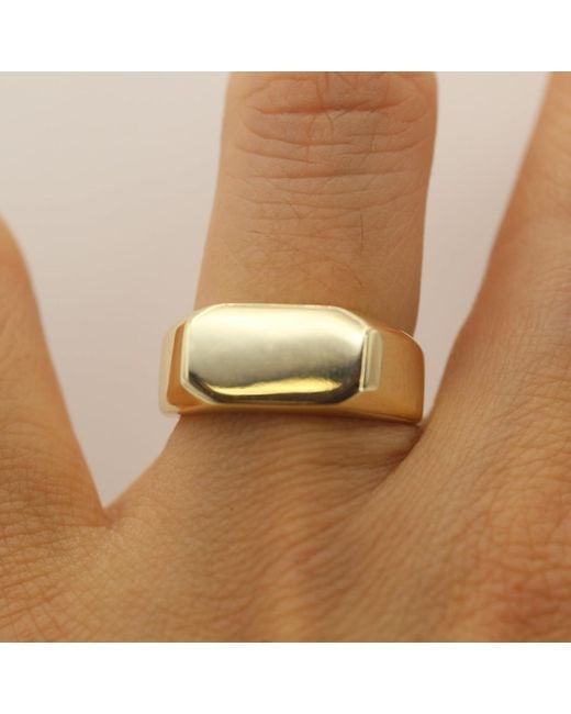 VicStoneNYC Fine Jewelry Yellow Timeless Bold Signet Ring For for men