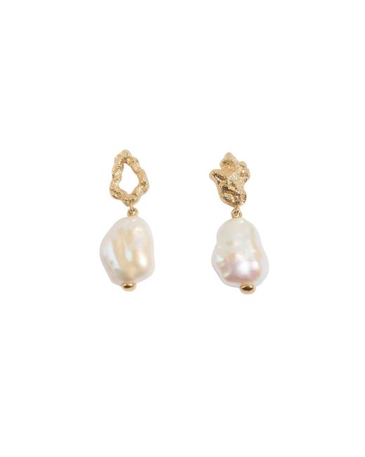 Claire Hill Designs Metallic Pearl Vermeil Lichen Drop Earrings
