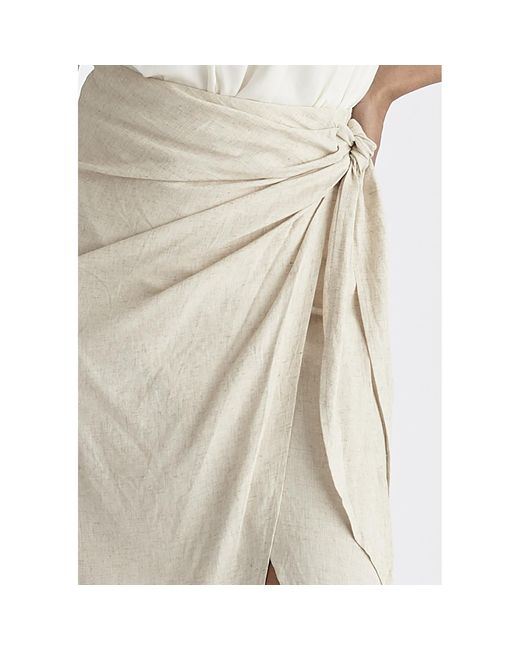 Paisie Natural Neutrals Linen Blend Wrap Skirt