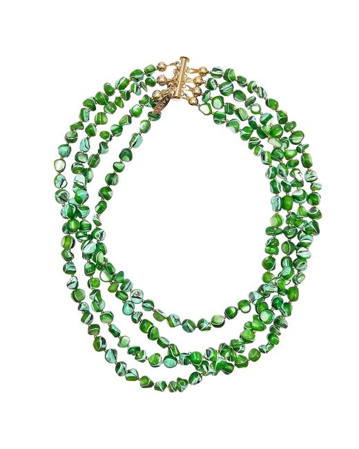 Farra Green Natural Shell Multi-Layers Necklace