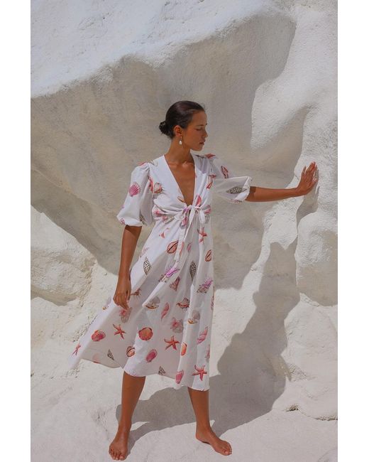 Palm Collective Pink Corsica Shell Maxi Dress