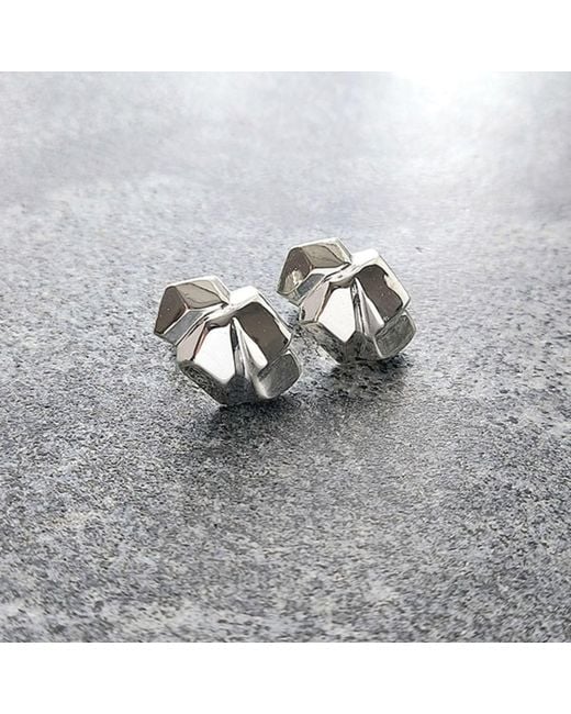 Edge Only Metallic Rock Earrings Sterling