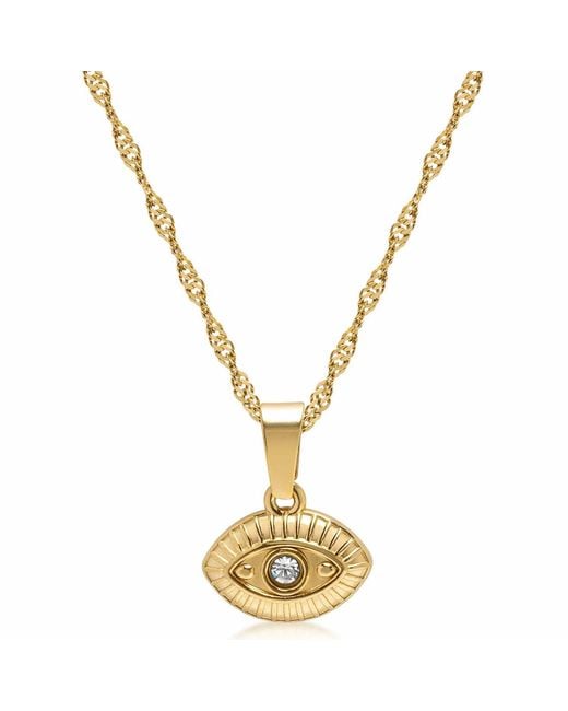 Nialaya Metallic Evil Eye Pendant Necklace