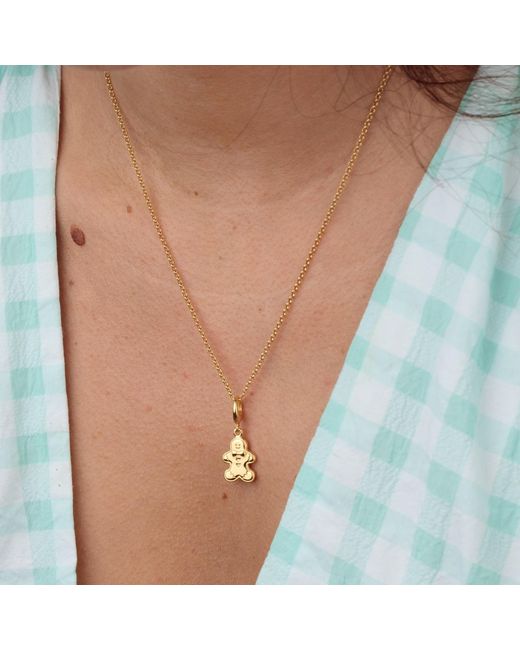 Lily Charmed Metallic Plated Gingerbread Biscuit Charm Necklace