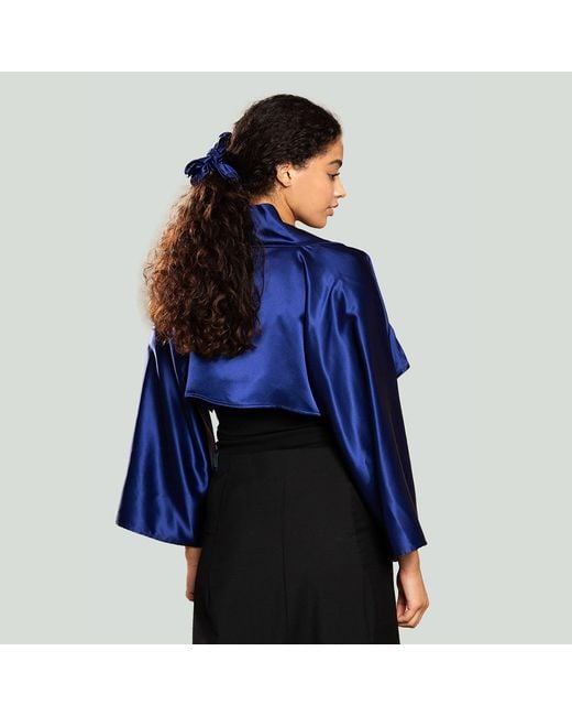 MOE Blue Silk Bolero Reversible