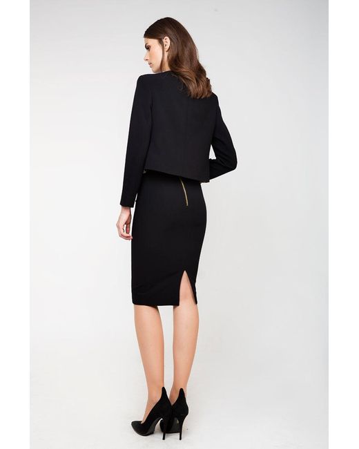 Conquista Black High-Waisted Skirt