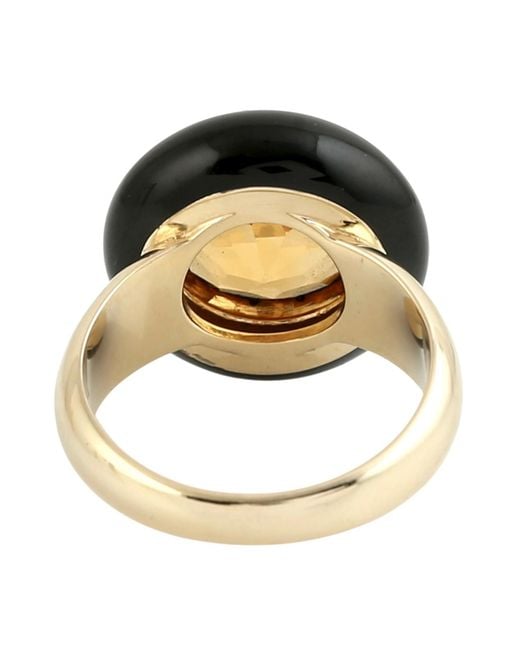 Artisan Metallic Citrine & Enamel Cocktail Ring
