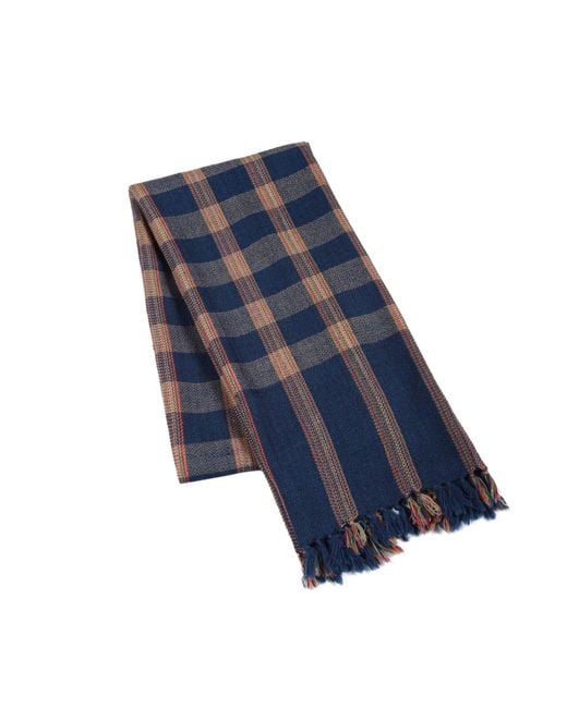 Heritagemoda Blue Neutrals Tartan Plaid Wool Scarf for men