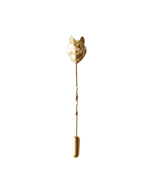 Lee Renee Metallic Wolf Tie Pin/Twist Tie Pin – for men