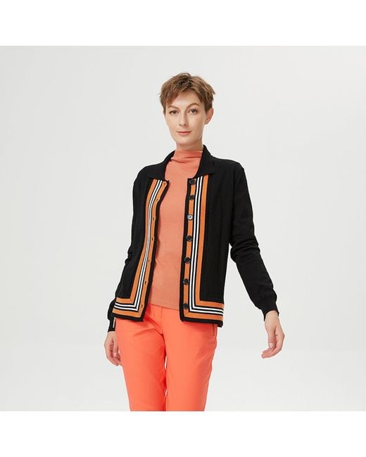 Smart and Joy Black Cardigan With Contrasting Edges