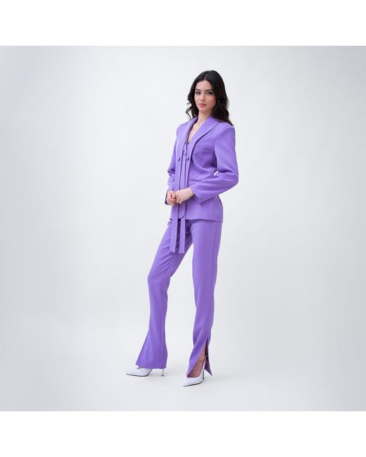 BLUZAT Purple Lilac Slim Fit Trousers