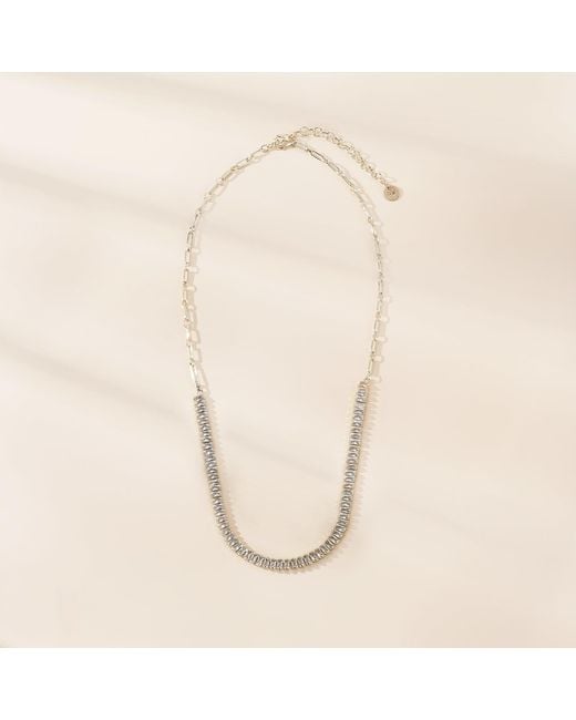 Rare Matters Jewelry Metallic Clear Crystal Stream Necklace