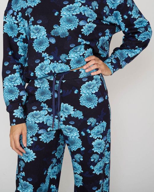 Lords of Harlech Blue Paige Serious Floral Knit Pant