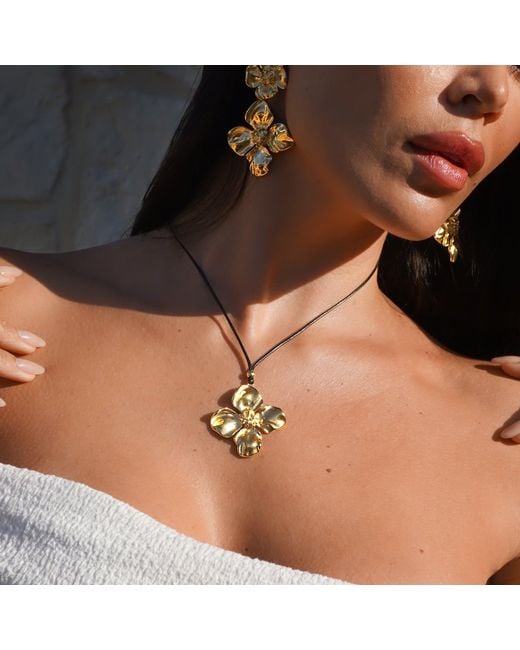 Mickey's Girl Metallic Marigold Leather Necklace