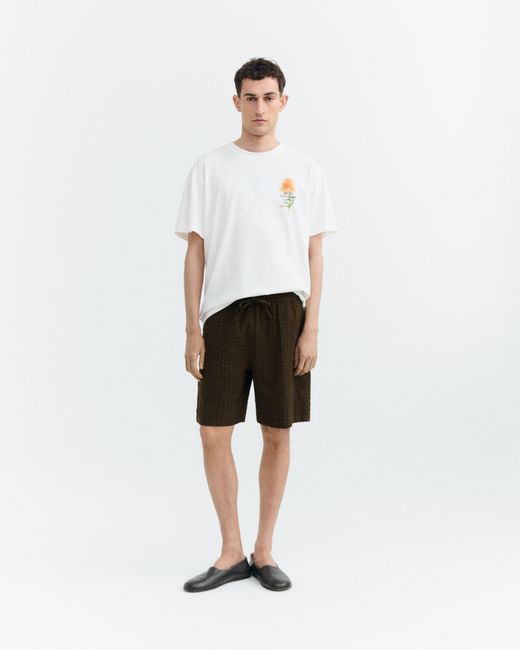 Thinking Mu Brown Seersucker Bermuda Henry for men
