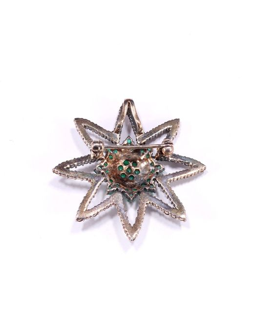 Mineralgems•Studio Green Star Brooch With Emerald