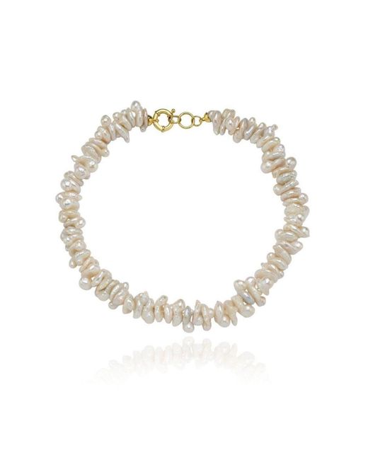 LINYA JEWELLERY Metallic Marley Big Pearl Necklace