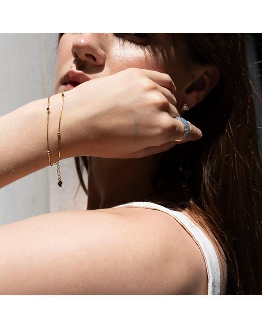 Spero London Metallic Italian Fine Sterling Double Satellite Chain Bracelet