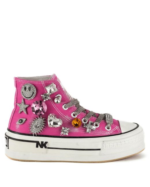 Keith Scarrott Shoes Pink Sorriso Embellished Hi-Top