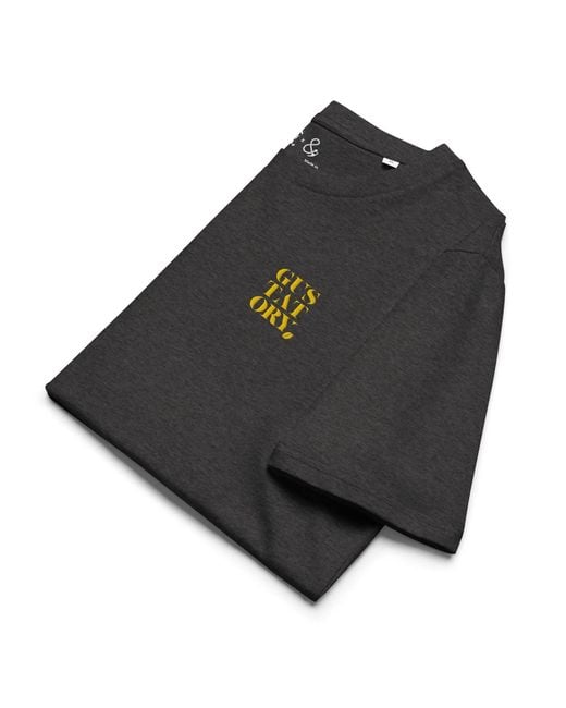 Anchor and Crew Black Heather Gustatory Coffee Over Bills Organic Cotton Embroidered T-Shirt for men