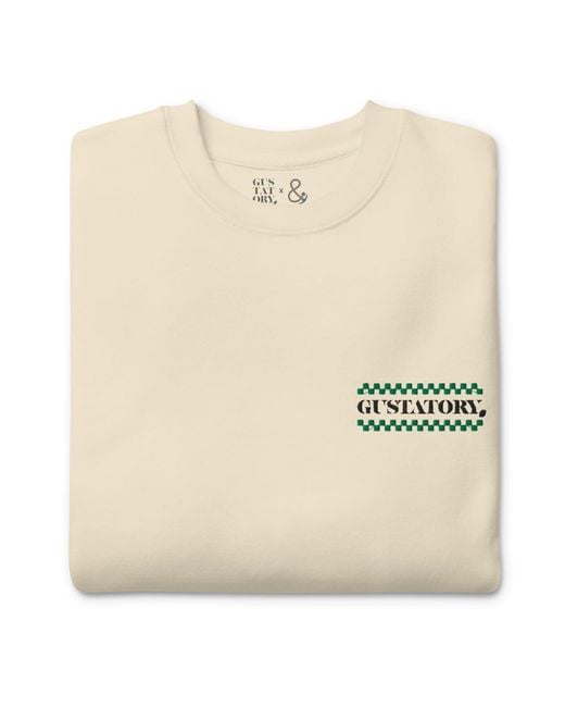 Anchor and Crew Natural Neutrals Bone Gustatory Have A Good Day Cotton Blend Embroidered Sweatshirt for men