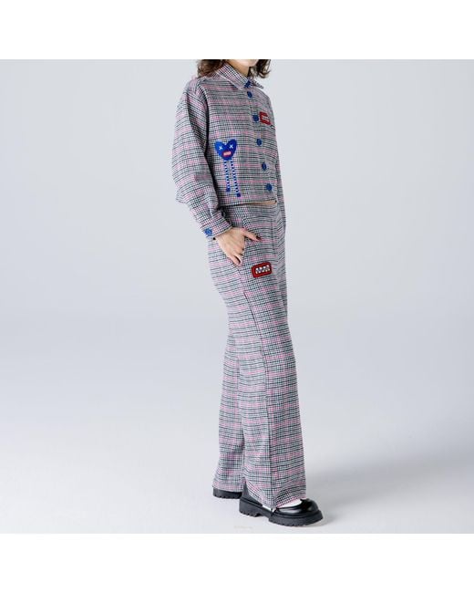 King Naked Gray Vox Veil Checked Pants