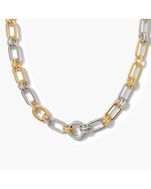 Alexie of Athens Metallic Two-Tone Charm Chain Necklace