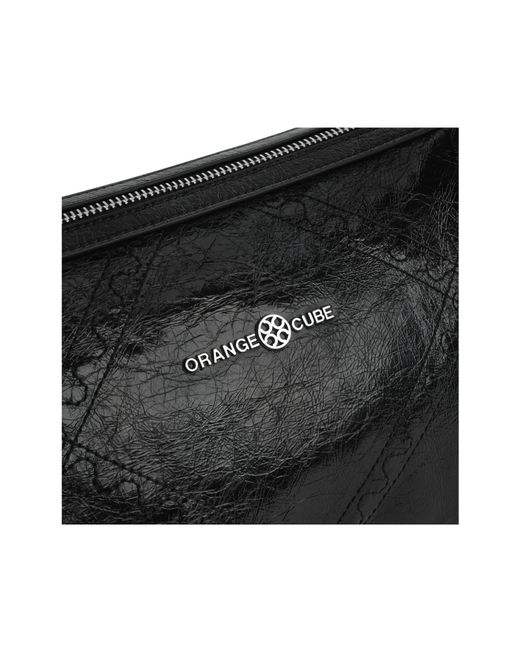 Orange Cube Black Ruched Shoulder Bag