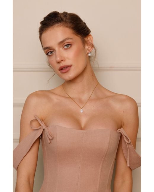 Katy Faye White Neutrals September Moonstone Earrings