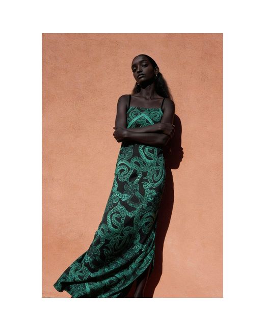 Monzlapur New York Green Silk Serpent Noir Dress