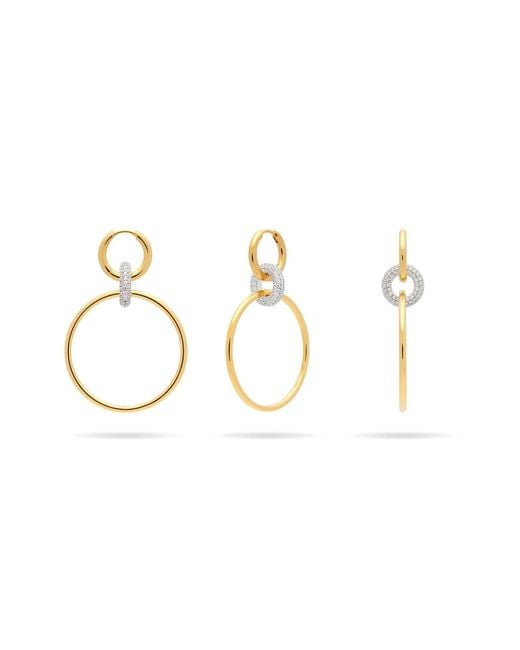Meulien Metallic Large Hoop Link Earrings